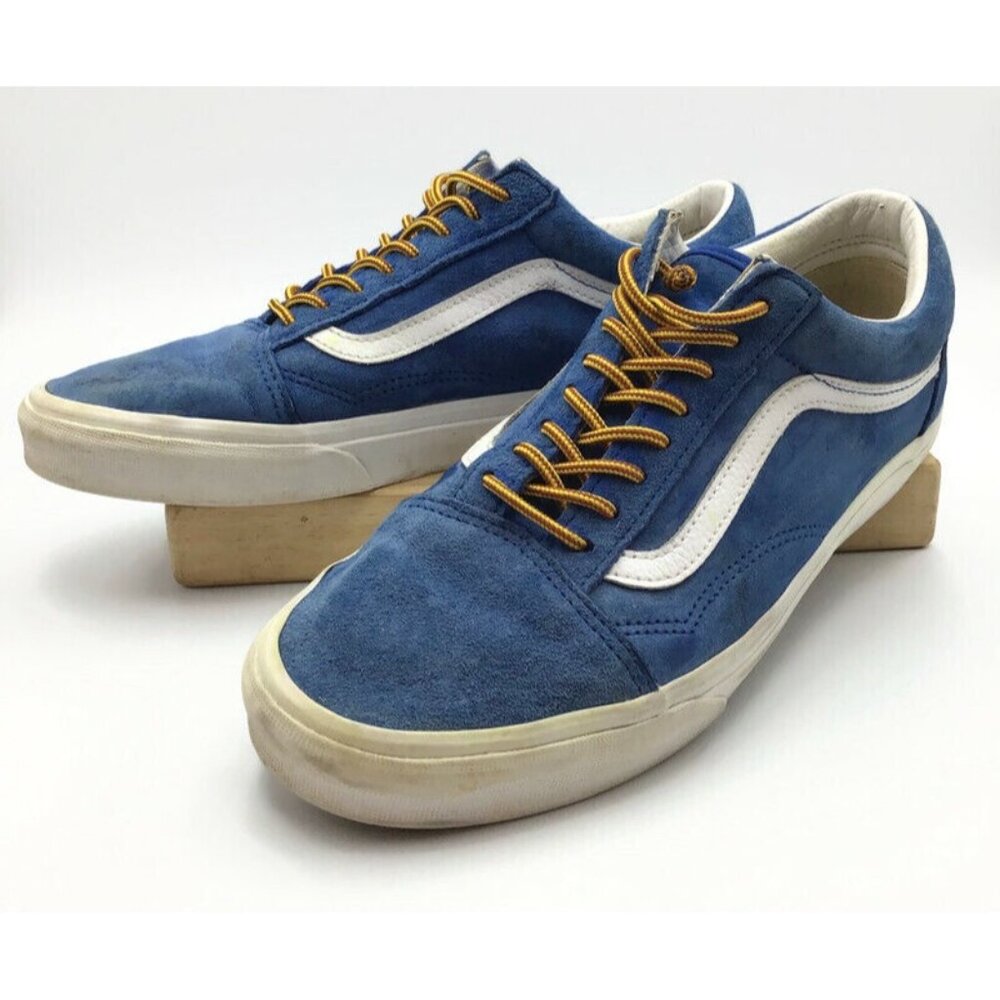 Vans Blue Suede Slip On Lace Style Shoes Mens 8.5 Womens 10